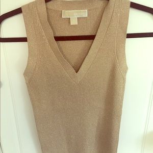 Pale gold  Michael by Michael Kors V neck tank